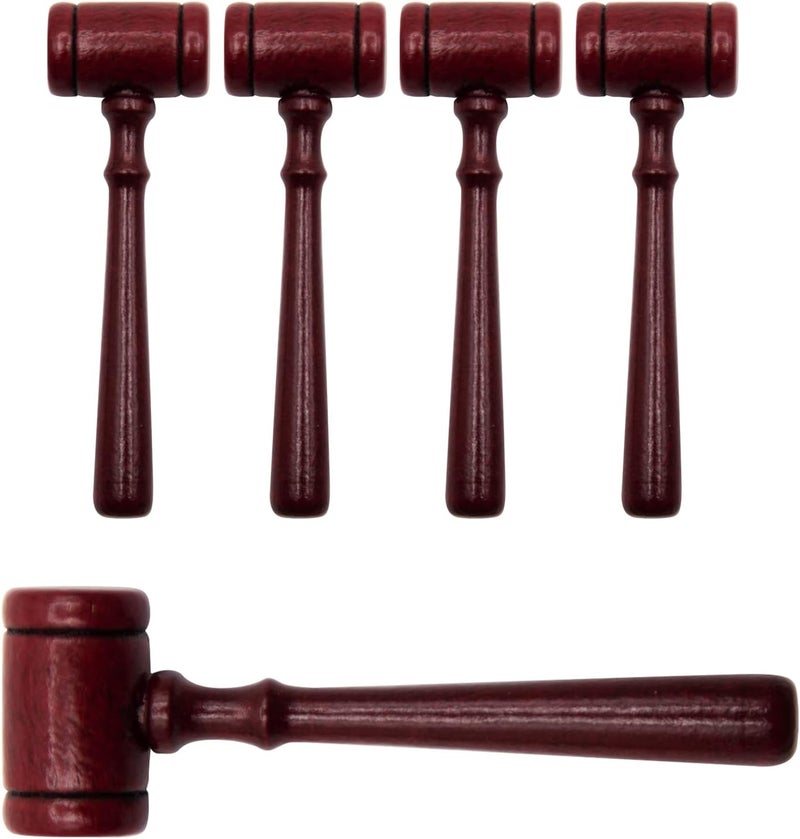MDEOOSKY 5Pcs Judge Gavel Wood Decor Small Wooden Hammer Judge Gavel Prop Decorative Lawyer Judge Auction Sale - Image 1